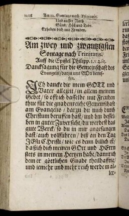 Am zwey und zwantzigsten Sontage nach Trinitatis.