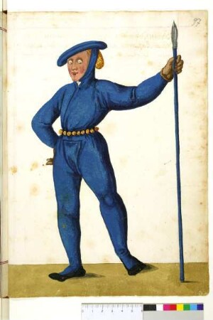 Maister Paullus Behaim: Läufer in Kostüm aus blauer Wolle