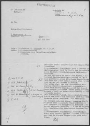 Endingen: Inspektionsbericht 1964