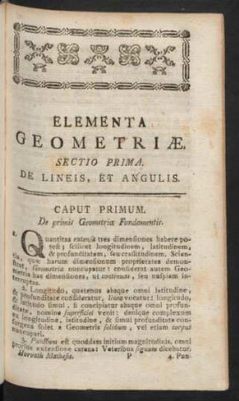 Sectio Prima. De Lineis, Et Anculis