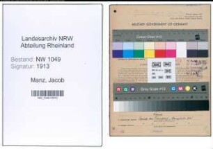 Entnazifizierung Jacob Manz , geb. 27.04.1908 (Steuerberater)