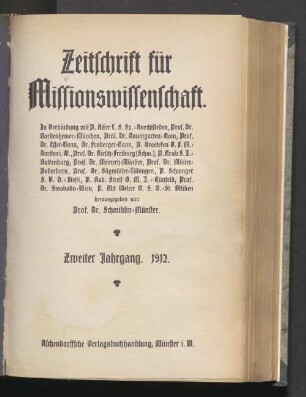 2.1912: Zeitschrift für Missionswissenschaft und Religionswissenschaft : ZMR