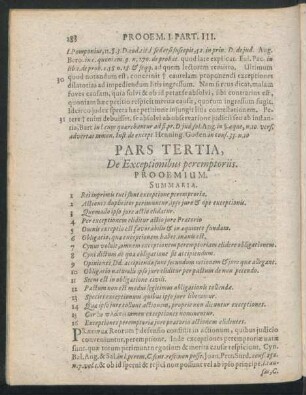 Pars Tertia, De Exceptionibus peremptoriis