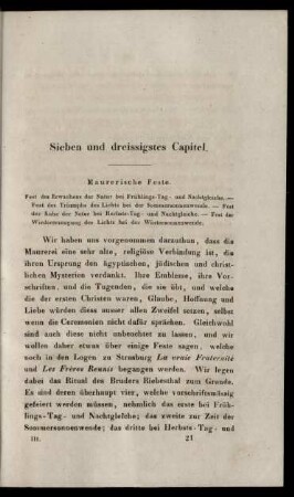 Sieben und dreissigstes Capitel. Maurerische Feste.