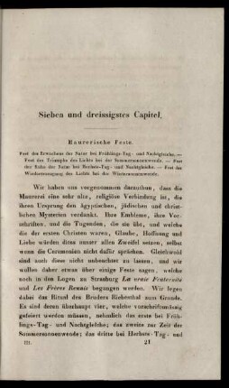 Sieben und dreissigstes Capitel. Maurerische Feste.
