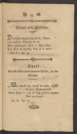 Spott über die Kräfte eines warmen Bades, an den Cäcilian