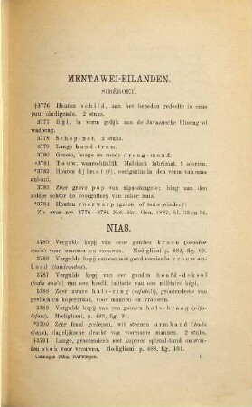 Catalogus der Ethnologische Verzameling van het Bataviaasch Genootschap van Kunsten en Wetenschappen door J. A. van der Chijs