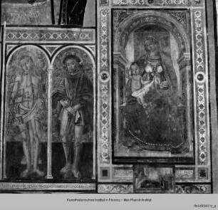 Innendekoration der Kirche San Michele Arcangelo : Madonna mit dem Kind die Heiligen Rochus und Sebastian