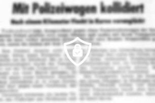 Mit Polizeiwagen kollidiert