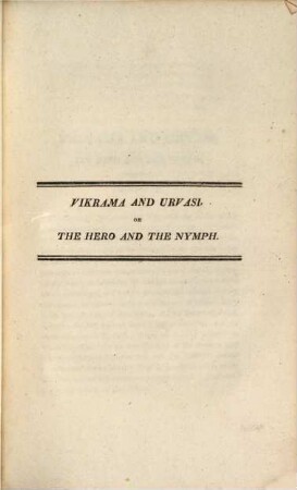 Vikrama and Urvasi, or the Hero and the Nymph : a drama