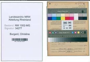 Entnazifizierung Christine Burgard , geb. 06.09.1901 (Botin)