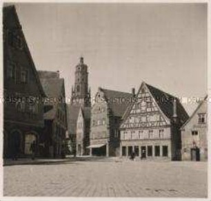 Nördlingen, Blick von der Schranne zum "Daniel" (Kirche St. Georg)