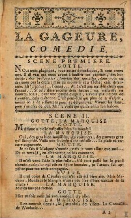 La gageure imprévue : Comédie en 1 acte et en prose