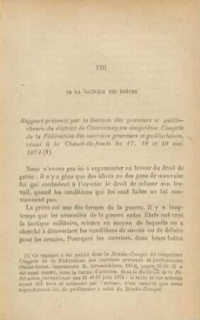 VIII De La Tactique Des Grèves