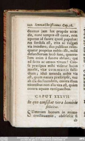 Caput XXXVII. In quo consistat vera hominis felicitas.