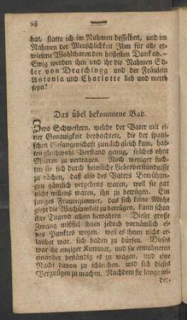 Das übel bekommene Bad