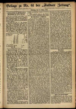 Zweite Ausgabe vom Sonntag, den 15. März 1891.