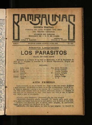 Los parásitos : drama en tres actos