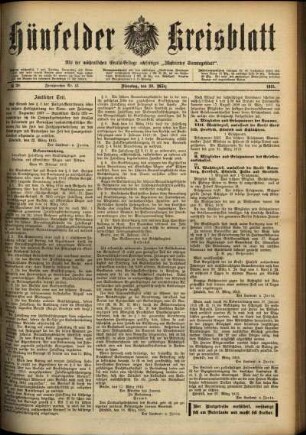 Ausgabe vom Dienstag, den 30. März 1915.