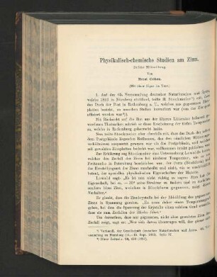 Physikalisch-chemische Studien am Zinn.