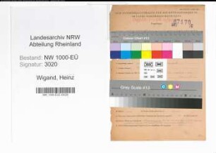 Entnazifizierung Heinz Wigand, geb. 25.09.1907 (Vertreter)