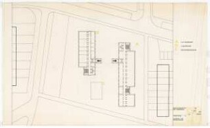 Forschungsinstitut für angewandte Mikroskopie, Photographie und Kinematographie, Karlsruhe: Vorentwurf A. Lageplan mit Erdgeschoss 1:200