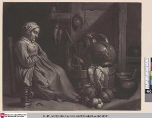 [Eine in der Küche schlafende alte Magd; A Sleeping Old Maid in a Kitchen]