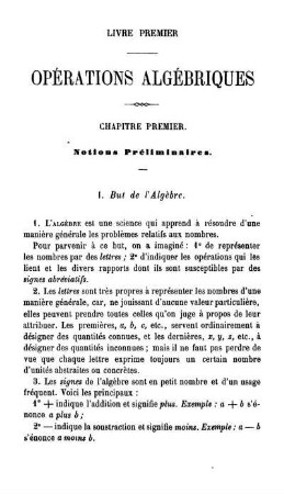 Livre I. Chapitre I. Notions préliminiares.