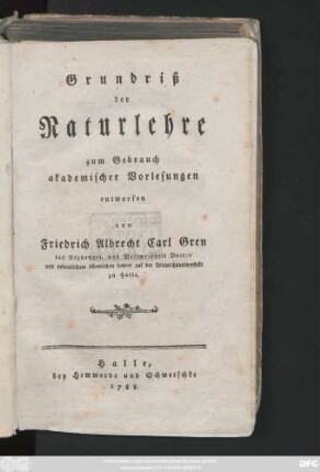 Grundriß der Naturlehre : zum Gebrauch akademischer Vorlesungen