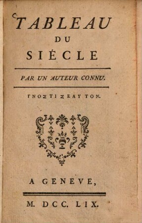 Tableau du siècle