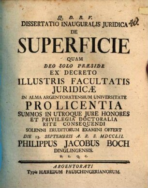 Dissertatio inauguralis juridica de superficie