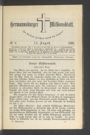 N° 8. 15. August 1908