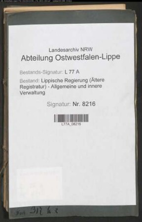 Straßenbau.- 13 Straßenzug I.- Distrikt 1 Preußische Grenze bei Schlangen - Kreuzkrug