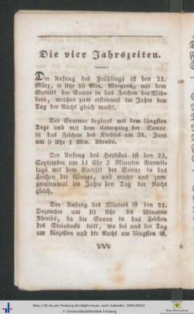 Die vier Jahrszeiten.