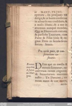 Pro corde puro, & conservatione castitatis.