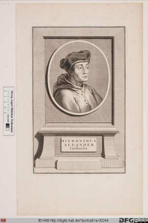 Bildnis Hieronymus Aleander d. Ä. (eig. Girolamo Aleandro)