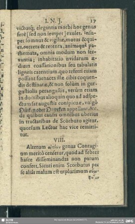 VIII. Alterum ... genus Contaginum ...