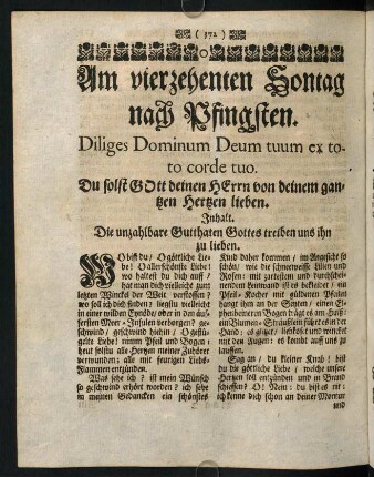 372-382, Am vierzehnten Sontag nach Pfingsten. Diliges Dominum Deum tuum ex toto corde tuo.