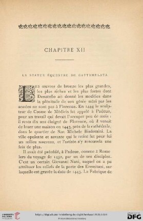Chapitre XII: La statue équestre de Gattamelata
