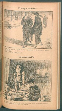 El rasgo paternal [y] La buena acción - [Viñetas cómicas]