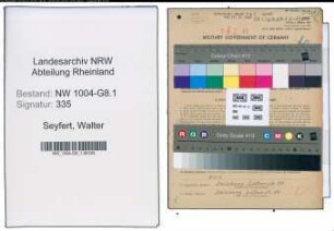 Entnazifizierung Walter Seyfert , geb. 31.01.1899 (Ingenieur)