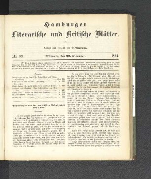 No. 93. 22. November 1854