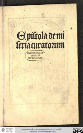 Epistola de miseria curatorum.
