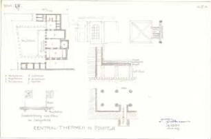 Eckert, Georg; München; Studienarbeiten - Zentral - Thermen in Pompeji (Grundriss,Teilgrundrisse, Details)