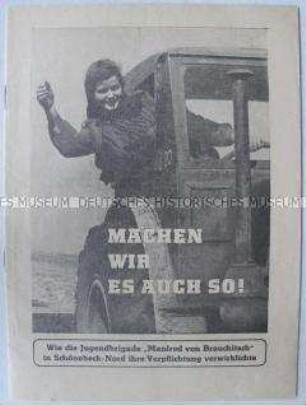 Sonderdruck zu einer Propaganda-Aktion der MTS- Jugendbrigade "Manfred von Brauchitsch" in Schönebeck
