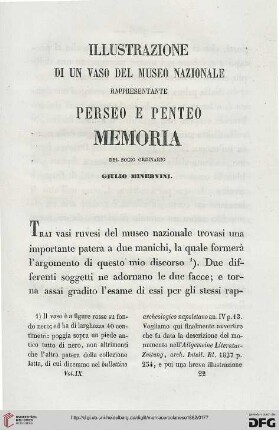 9: Illustrazione di un vaso del Museo Nazionale rappresentante Perseo e Penteo : memoria