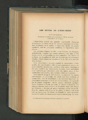 Les bovins de l'Indo-Chine