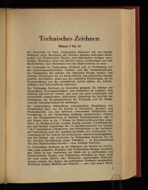 Technisches Zeichnen : Klasse 7 bis 10