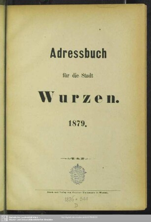 1.1879: Adressbuch für die Stadt Wurzen