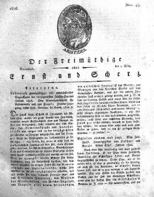 Nro. 43, Sonnabend, den 1. März 1806